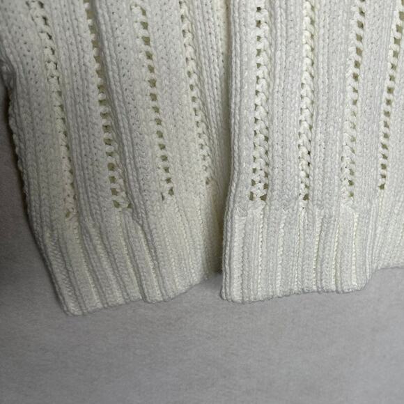 NWT Cyrus Winter White Knit Sweater – Vertical Texture in Bone, Size M - Picture 5 of 10